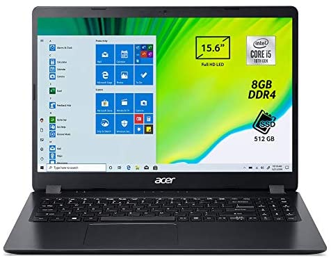 Acer Aspire 3 A315-57G-55JC Pc Portatile, Notebook con Processore Intel Core i5-1035G1, Ram 8 GB DDR4, 512 GB PCIe NVMe SSD, Display 15.6″ FHD LED LCD, NVIDIA GeForce MX330 2 GB, Windows 10 Home, Nero