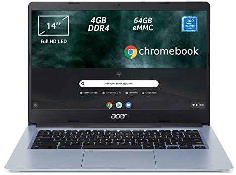 Acer Chromebook 314 CB314-1H-C2W1 Notebook, Pc Portatile con Processore Intel Celeron N4000, Ram 4GB DDR4, eMMC 64 GB, Display 14″ Full HD LED LCD, Scheda Grafica Intel, Chrome OS, Silver, [CB]