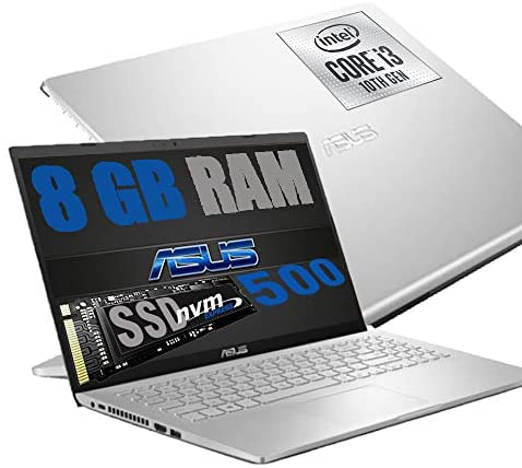Notebook Asus Silver Portatile Pc Display FHD 15.6″ Cpu Intel i3-1005G1 3,4ghz /Ram 8Gb DDR4 /SSD M2 500GB /HD Graphics UHD /Hdmi Wifi Bluetooth /Windows 10 /open office