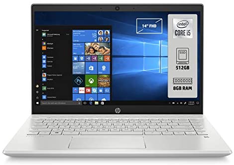 HP-PC Pavilion 14-ce3034nl Notebook, Intel Core i5-1035G1, RAM 8 GB, SSD 512 GB, Grafica UHD Intel, Windows 10 Home, Schermo 14″ FHD Antiriflesso, Lettore Impronte Digitali, Lettore Micro SD, Argento