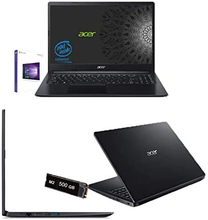 Notebook Pc Acer portatile Intel N4020 fino a 2.8Ghz. Display 15,6″,Ram 8Gb Ddr4,Ssd Nvme 500Gb M2,Hdmi, USB 3.0,Wifi,Lan,Bluetooth,Webcam,Windows 10 Pro,Open Office,Antivirus