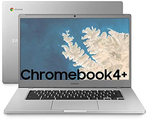 SAMSUNG Chromebook 4+, Computer Portatile XE350XBAI Chrome OS, Display Screen 15.6” Full HD LED, Batteria 39Wh, RAM 4GB, Memoria 64 GB, USB-C, Platinum Titan, Versione Italiana