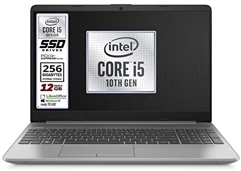 Notebook Hp 250 G8 Silver, Intel Core i5 10Th, 4 core, ram 12Gb Ddr4, SSD 256 M.2 Pci Nvme, Display 15.6″ Full HD, wi-fi, bt, 3 usb, webcam, Win 10 Pro, Libre Office, Pronto all’uso, Garanzia Italia