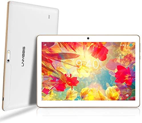 LNMBBS Tablet Android 9.0 da 10 ” con WiFi 4 GB di RAM e 64 GB di memoria Tablet PC Processore quad-core e slot Dual SIM e una fotocamera GPS OTG con slot TF (Bianca)