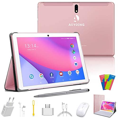 Tablet PC 10 Pollici con Android 10.0 Tablets 4GB+64GB – Certificato Google GMS| Doppia SIM con WiFi| 8000mAh| Bluetooth| GPS| Fotocamera 8+5 MP, Corpo in Metallo con Tastiera e Mouse