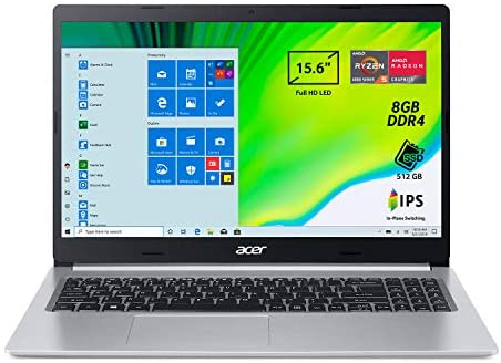 Acer Aspire 5 A515-44-R0KN Pc Portatile, Notebook con Processore AMD Ryzen 5 4500U, Ram 8 GB DDR4, 512 GB PCIe NVMe SSD, Display 15.6″ FHD IPS LED LCD, AMD Radeon, Windows 10 Home, Silver