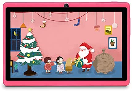 Haehne 7 Pollici Tablet PC, Android 9.0 Certificato da Google GMS, 1GB RAM 16GB ROM Quad Core, 1024*600 HD, Doppia Fotocamera, WiFi, Bluetooth, per Bambini e Adulti, Rosa