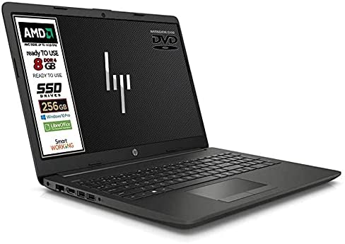 Notebook Hp 255 G7 CPU AMD 3020e fino a 2,6 GHz display da 15,6″ HD SSD Nvme 256Gb, 8 Gb DDR4, 3 usb, wifi, Masterizzatore DVD CDRW, webcam, Win 10 Pro, Libre Office, Pronto all’uso, Garanzia Italia