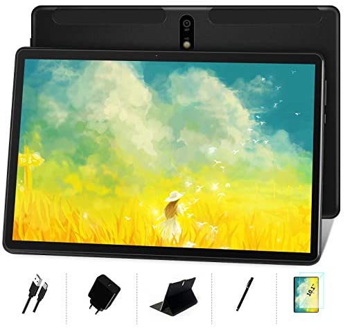 MEBERRY Tablet 10.1 Pollici 8 core 1.6 GHz 4GB RAM 64GB ROM Android 10 Pro Ultra-Veloce Tablets PC,128 GB Espandibile | Doppia Fotocamera(5MP+8MP)| 8000mAh | Solo WiFi | GPS | Google GMS, Nero