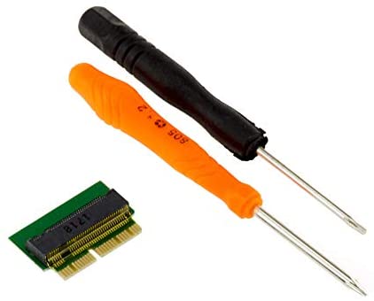 KALEA-INFORMATIQUE © – M.2(NGFF) SSD adapter – To replace the original 12+16 pin PCIe SSD of a 2013 2014 2015 2016 2017 2018 Mac with a M2 SSD