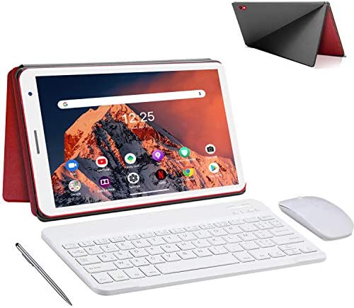 Tablet 8.0 Pollici con Wifi Offerte 3GB RAM 32GB/128GB Espandibili Android 10.0 Certificato Google GMS 1.6Ghz Tablet PC 5000mAh Tablet in Offerta 5MP Fotocamera Tablet Android Bluetooth(Rosso)