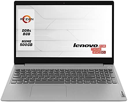 Notebook Lenovo Pc portatile Display da 15.6” FHD, Ryzen 3 Fino A 3.50GHz,Ram 8 Gb Ddr4 SSd nvme M.2 500 Gb,Pc portatile Lenovo,Hdmi,Webcam,Wi fi,Bluetooth 5.0,Windows 10 professional