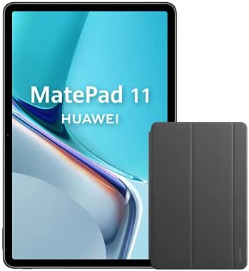 HUAWEI MatePad 11 + Custodia Huawei Folio Cover – Schermo 11″ risoluzione 2.5K FullView 120Hz (6GB RAM, 64GB ROM, Qualcomm Snapdragon 865, Dual Tuv Rheinland, Wi-Fi 6), Grigio Opaco