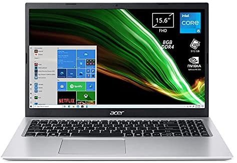 Acer Aspire 3 A315-58G-5450 PC Portatile, Notebook con Processore Intel Core i5-1135G7, RAM 8 GB DDR4, 512 GB PCIe NVMe SSD, Display 15.6″ FHD LED, NVIDIA GeForce MX350 2 GB, Windows 10 Home, Silver