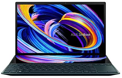 ASUS Zenbook Duo14 UX482EG#B08CXWCZLW, Notebook alluminio 14″ Touchscreen FHD Anti-Glare, Intel Core 11ma gen i7-1165G7, RAM 16GB, 1TB SSD PCIE, NVIDIA GeForce MX450 2GB, Win 10 Home, Pen, Grigio Blu