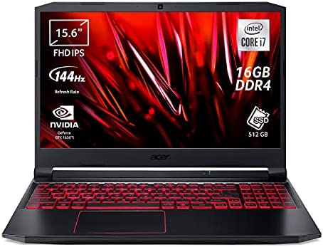 Acer Nitro 5 AN515-55-78ZG Computer Gaming, Intel Core i7-10750H, RAM 16 GB DDR4, 512 GB PCIe NVMe SSD, Wi-Fi 6, Display 15.6″ FHD IPS 144 Hz LED LCD, NVIDIA GeForce GTX 1650Ti 4 GB, Windows 10 Home