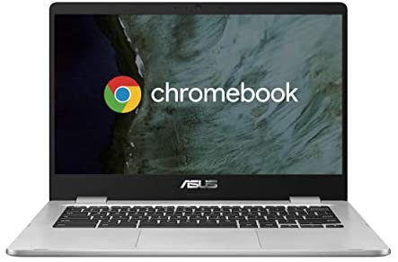 ASUS Chromebook C423, Notebook con Monitor 14″ HD Anti-Glare, Intel Celeron N3350, 4GB LPDDR4, 64GB eMMC, Sistema Operativo Chrome, Argento
