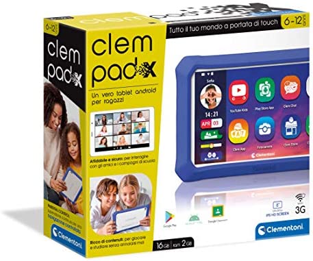 Clementoni – X Clempad X Tablet per Bambini (versione in italiano), Multicolore, 6 Anni+, 16623