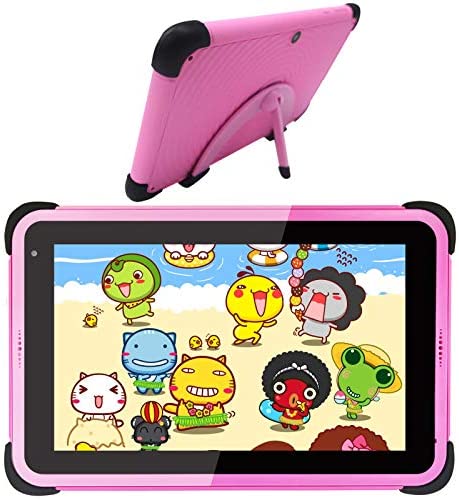 Tablet per bambini 7 pollici Android 11 Tablets, RAM 2GB ROM 32GB, Computer tablet PC bambini WiFi tablet bambini 3 anni, Preinstallato con Kid-Proof Custodia, Google Certified (Rosa)
