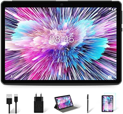 Tablet 10 Pollici HD 8-Core 1.6 GHz Android 10 Pro MEBERRY Tablet 4GB RAM+64GB ROM(128 GB Espandibile), Google Play, 8000 mAh, 5MP + 8MP, Supporto DAD/FM/Bluetooth/GPS, Solo WiFi,Grigio