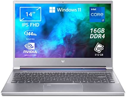 Predator Triton 300 Se Pt314-51S-70Ay Notebook Gaming, Intel Core I7-11370H, Ram 16 Gb Ddr4, Display 14″ Fhd Ips 144 Hz, Argento, ‎22.8 x 32.3 x 1.79 Cm