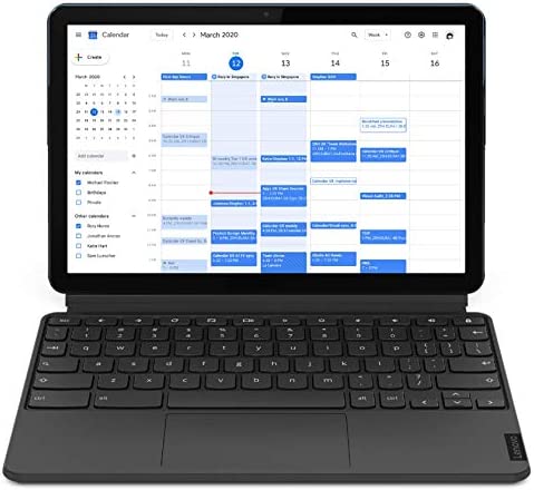 Lenovo IdeaPad Duet Chromebook 2-in-1 – Display 10.1” Full HD, Processore MediaTek P60T, Storage 64GB, RAM 4GB, Wi-Fi+Bluetooth, ChromeOS, Lenovo Keyboard, Blu Ghiaccio/Grigio Ferro
