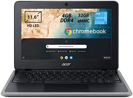 Acer Chromebook 311 C733-C0L7 Notebook, PC Portatile con Intel Celeron N4020, Ram 4 GB DDR4, eMMC 32 GB, Display 11.6″ HD LED LCD, Scheda Grafica Intel UHD 600, Chrome OS, Nero