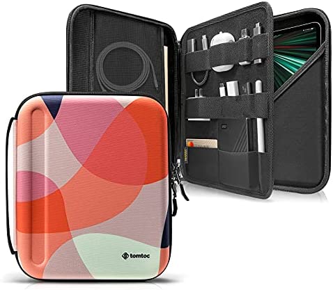 tomtoc Custodia per iPad Pro da 12,9 pollici 2021-2018 (5a 4a 3a generazione), accessorio PadFolio Custodia protettiva per Magic Keyboard, alimentatore, cavo, per Surface Pro, Surface Laptop Go