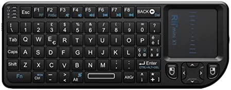Rii Mini X1 Wireless (Layout Italiano) – Mini Tastiera con Mouse touchpad per Smart TV, Mini PC, HTPC, Console, Computer