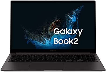 Samsung Galaxy Book2 Laptop, Ultrafino, 15.6″ FHD LED, Intel Core i3 di dodicesima generazione, Intel Iris Xe, RAM 8GB LPDDR4x, 256GB NVMe SSD, Windows 11 Home, Graphite