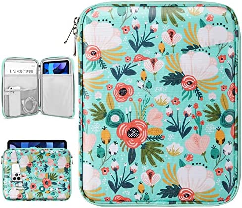 Dadanism 9-11″ Custodia Sleeve per Tablet Compatibile con iPad 10.2 2021-2019, iPad PRO 11 2021-2018, iPad Air 5/4 10.9 2022, iPad 10a Gen 10.9 2022, Galaxy Tab A8 10.5/Tab S6 Lite 10.4, Erba+Fiori