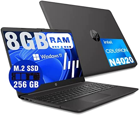 Notebook Hp Portatile Full HD Intel N4020 Fino a 2,8Ghz,15,6″ Hd,Ram 8Gb Ddr4,Ssd 256 Gb M2,Hdmi,Usb 3.0,Wifi,Lan RJ-45, Bluetooth, Webcam, Windows 11 Pro