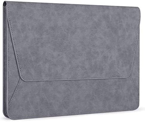 MOSISO Laptop Sleeve Custodia Compatibile con MacBook Air 13 M2 A2681 M1 A2337 A2179 A1932 2018-2022/Pro 13 M2 M1 A2338 A2251 A2289 A2159 A1989, PU Pelle Borsa Ultra Magro Flip Stile, Spazio Grigio