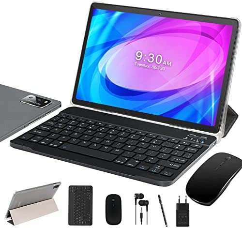 Tablet 10 Pollici SEBBE Tablets Android 11 Octa-Core 1.8GHz 4GB RAM +64GB ROM(SD 128 GB), Tablet offerte Schermo IPS HD | 8MP + 5MP | WiFi | Bluetooth 4.1 | 6000mAh | Tastiera, Mouse e Stilo – Grigio