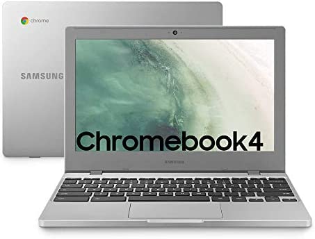 SAMSUNG Chromebook 4, Computer Portatile XE310XBA Chrome OS, Display Screen 11.6” Full HD LED, Batteria 39Wh, RAM 4GB, Memoria 64 GB, USB-C, Platinum Titan, Versione Italiana