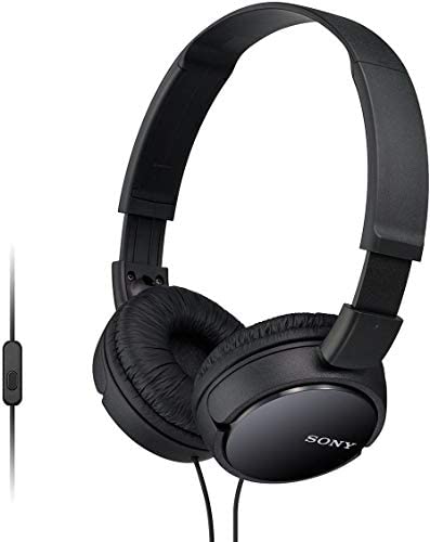 Sony MDR-ZX110AP – Cuffie on-ear con microfono, Nero