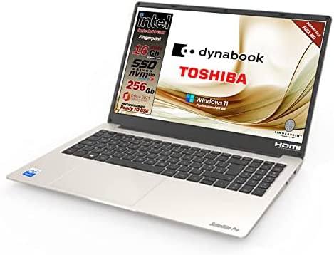Notebook Toshiba Dynabook Satellite Pro Gold, Intel 6305, 16 Gb ram SSD pci 256 Gb, Display da 15,6″, webcam HD, lan, wi-fi 6, 3 usb, fingerprint, Win 11 Pro, Office Pro, Pronto all’uso, gar. Italia