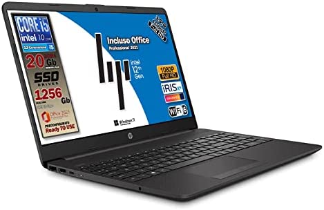 HP G9, Pc Portatile Notebook Pronto All’Uso, Cpu Intel® Core™ i5 12Th 4.4 GHz, Ram 20Gb, SSD + HDD 1256Gb, Incluso Pacchetto Office 2021 e W11 Pro