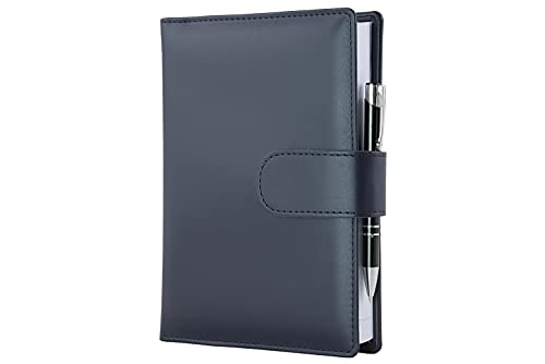 PROGRESSIO Agenda 2023 calendario giornaliero 12 mesi planner a righe A5 (15 x 21cm) – Handmade in Italy – Blu