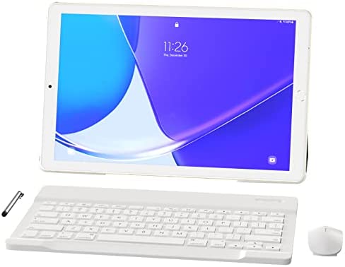 Tablet 10 Pollici Android 10.0 Tablet YUMKEM, 4 GB di RAM, 64 GB di ROM, WiFi, doppia fotocamera, GPS, schermo IPS HD 1280×800, tipo C, tastiera e mouse Bluetooth (oro)