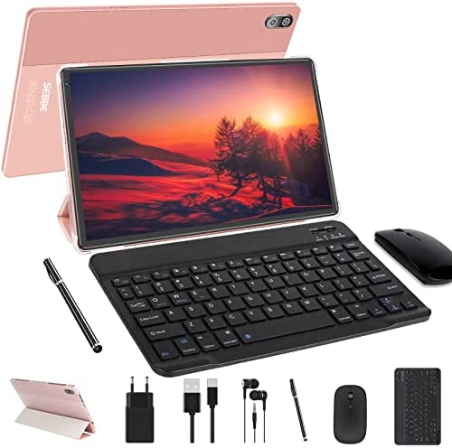 SEBBE Tablet 10.36 Pollici Tablet Android 11 5G+2.4G WiFi, Processore Octa-Core 2.0 GHz 4GB RAM+64GB ROM(TF 128GB), 1332 * 800 IPS HD/5MP+8MP/8000mAh/Bluetooth 5.0/, Tablet con Tastiera & Mouse – Oro