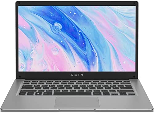 SGIN Ordinateur portatile 14,1 pouces 4 Go DDR4 128 Go Ordinateur portatile eMMC Windows 10 Home Intel Celeron N4020 CPU Dual-Band WiFi USB3.0 USB2.0 Bluetooth 4.2 Premio a pagamento Estensione 1T