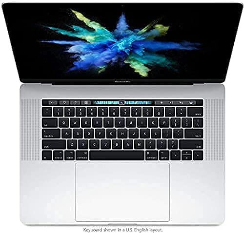 Apple MacBook Pro 15.4″ con Touch Bar (i7-7700hq 2.8ghz 16gb 256gb SSD) QWERTY U.S Tastiera MPTR2LL/A Meta 2017 Argento (Ricondizionato)