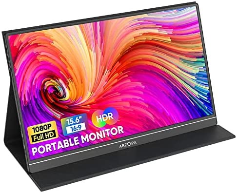 ARZOPA Monitor portatile, monitor portatile 15,6 pollici, 1920×1080 FHD, schermo mobile esterno IPS con HDMI