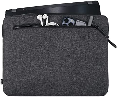 Amazon Brand – Eono Minimalismo Custodia Protettiva per Laptop con 2 Tasche, Morbida Borsa / Sleeve Imbottita per Notebook/Tablet (Nero – 14 pollici)