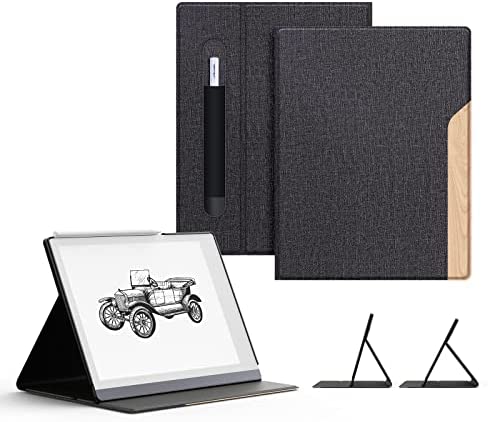 OLAIKE Custodia a libro per tablet Remarkable 2 Paper Tablet 10.3″ Rilascio 2020, Smart Cover in tessuto Premuin con tasca portapenne, Design stabile con supporto pieghevole (non per Remarkable 1)