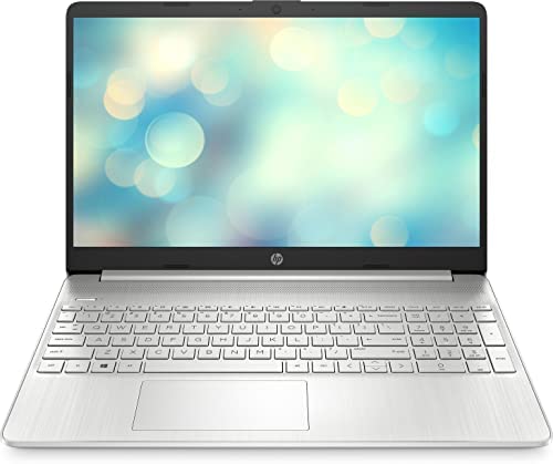 HP – PC 15s-fq0008sl Notebook, Intel Celeron N4120, RAM 4 GB DDR4, SSD 128GB, Intel UHD Graphics, Display 15.6” FHD, Antiriflesso, Wi-Fi, BLE 5, Lettore SD, Webcam HD, Windows 11 Modalità S, Argento