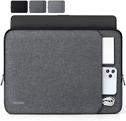 RAINSMORE Custodia PC 14 Pollici Impermeabile Antiurto Custodia Portatile 13-14 Pollici Compatibile con MacBook Air/Pro, Notebook, HP, Dell, Lenovo Grigio Scuro