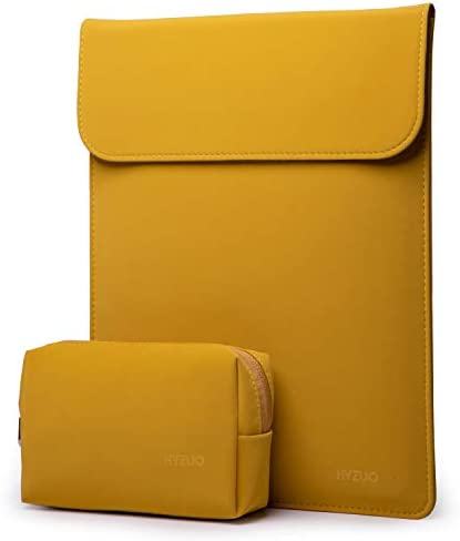 HYZUO 15-16 Pollici Laptop Custodia Borsa Sleeve Portatile Compatibile con 2019-2022 MacBook Pro 16 M1 Pro/Max A2485 A2141/MacBook Pro 15/15 Surface Laptop/XPS 15, con Borsa Accessori, Giallo oliva