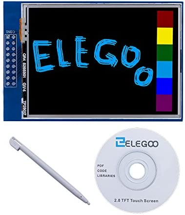 ELEGOO 2.8 Inches TFT Touch Screen 320×240 con SD Card Socket con Tutorial in Inglese e Tutte le Tecniche in un CD